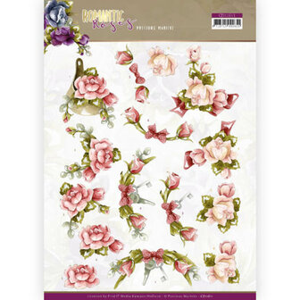 3D cutting sheet - Precious Marieke - Romantic Roses - Pink Rose