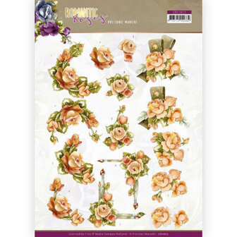 3D cutting sheet - Precious Marieke - Romantic Roses - Orange Rose