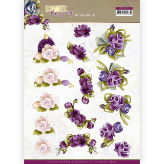 3D cutting sheet - Precious Marieke - Romantic Roses - Purple Rose