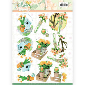 3D cutting sheet - Jeanine&#039;s Art - Welcome Spring - Orange Tulips