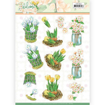 3D cutting sheet - Jeanine&#039;s Art  Welcome Spring - Yellow Tulips