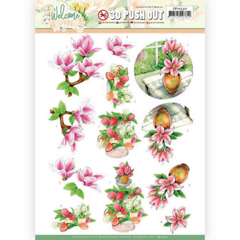 3D Push Out - Jeanine&#039;s Art  Welcome Spring - Pink Magnolia