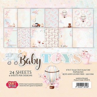 Craft&You Baby Toys Small Paper Pad 6x6 36 vel