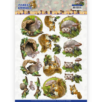 3D cutting sheet - Amy Design  Forest Animals - Rabbit