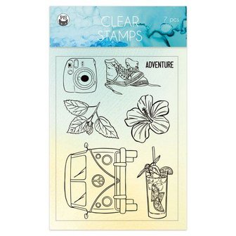 Piatek13 - Clear stamp set Summer vibes 01 A6