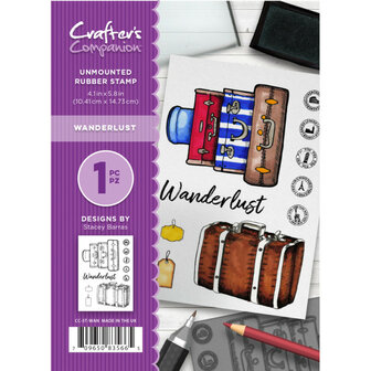 Crafter&#039;s Companion A6 unmounted rubberen stempel - Wanderlust