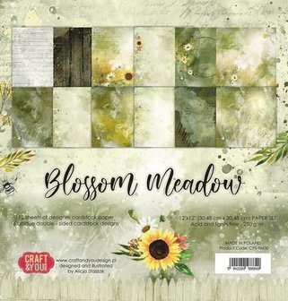 Craft&amp;You Blossom Meadow Big Paper Set 12x12 12 vel 