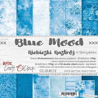 Craft OClock Paper Collection Set 20,3x20,3cm Basic 12 - Blue Mood