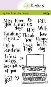 CraftEmotions clearstamps A6 - handletter - typewriter quotes (Eng) Carla Kamphuis