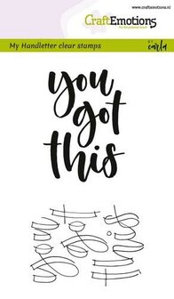 CraftEmotions clearstamps A6 -  handletter - you got this (Eng) Carla Kamphuis