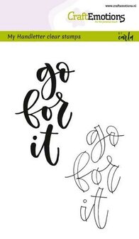 CraftEmotions clearstamps A6 -  handletter - go for it (Eng) Carla Kamphuis