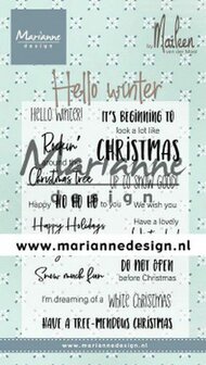 Marianne Design Clear Stamps Marleen&lsquo;s Hello winter (Eng) CS1037