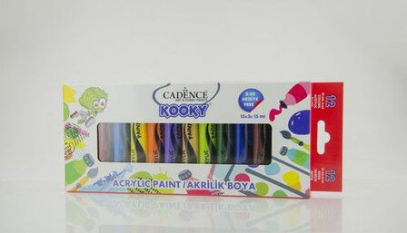 Cadence Kooky acrylverfset 15ml 12 st SET1 12x15ML