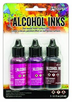 Ranger Alcohol Ink Ink Kits Pink/Red Spectrum 3x15 ml Tim Holtz
