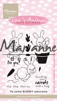 Marianne Design clear stamp eline&lsquo;s cute animals - konijntjes EC0178