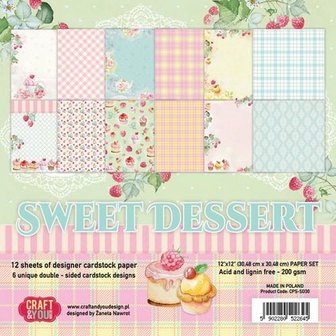 Craft&amp;You Sweet Dessert Paper Set 12x12 12 vel 