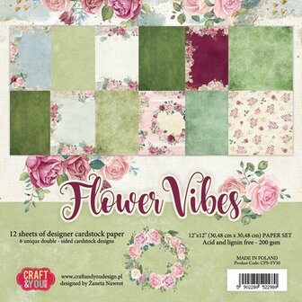 Craft&You Flower Vibes big paper set 12x12 12 vel 