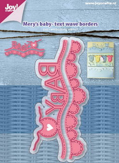 Joy! stencil Mery&#039;s baby tekst golfrand 6002/1218