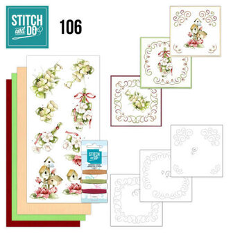 Stitch and Do Pink spring flowers nr106