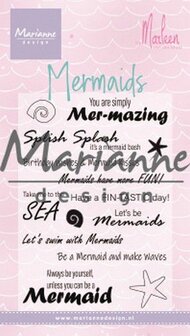 Marianne Design Clear Stamps Mermaid sentiments by Marleen (Eng) CS1025 
