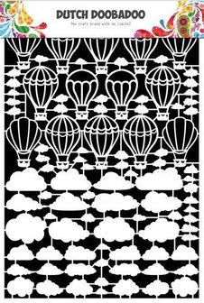 Dutch Doobadoo Dutch Paper Art Luchtballon-wolken A5 