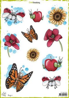 CraftEmotions Decoupage vellen Bugs 1 Carla Creaties 