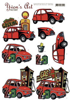 3D Knipvel - Yvon&#039;s Art - Red Cars