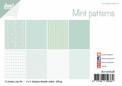 Joy! Crafts Papierset - Design - Mint patronen 12vl 6011/0648 A4 