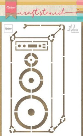 Marianne Design Craft Stencil muziek luidspreker by Marleen PS8062 