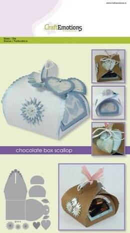 CraftEmotions Die - Chocolate box scallop card A5