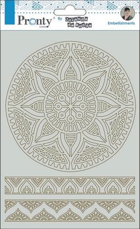 Pronty Chipboard mandala &amp; borders By Jolanda A5  by Jolanda