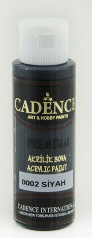 Cadence Premium acrylverf (semi mat) Zwart 70 ml