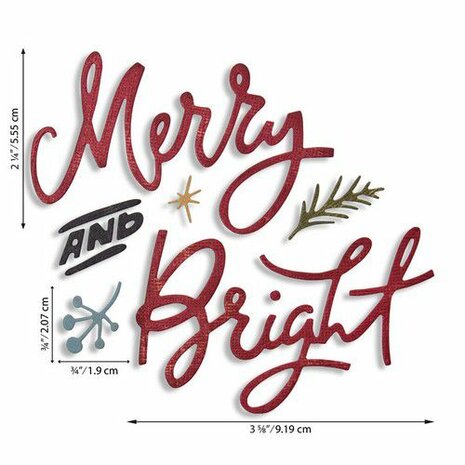 Sizzix Thinlits Die Set - Merry &amp; Bright 6PK Tim Holtz