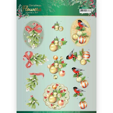 3D cutting sheet - Jeanines Art Christmas Flowers - Mistle Toe