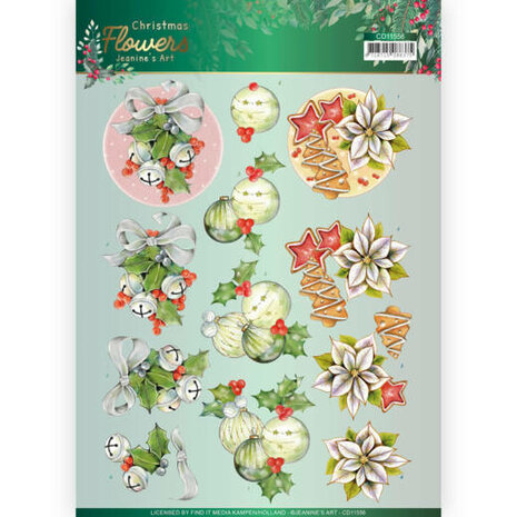 3D cutting sheet - Jeanines Art Christmas Flowers - Christmas Bells