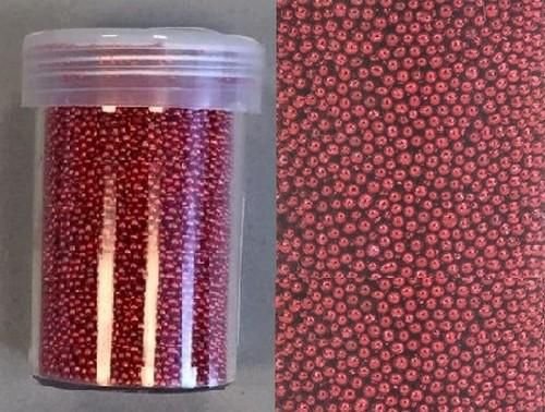 Mini pearls (zonder gat) 0,8-1,0mm rood 22 gram