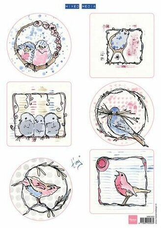 Marianne Design 3D Knipvellen Pastel birds MM1602