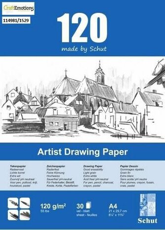 Schut Artist Drawing Paper 120 gram A4 bloc a 30 vel