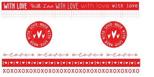 Studio Light Washi Tape Red/White Filled With love nr.19 WASHIFWL19