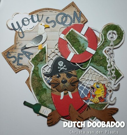 Dutch Doobadoo Card Art Built up Zeeleeuw 