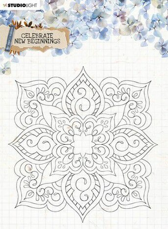 Studio Light Clear Stamp background Celebrate new beginnings nr.519 STAMPCNB519