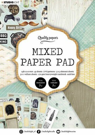 Studio Light Mixed Paper Pad Pattern paper Essentials nr.160 A5MPPSL160 A5
