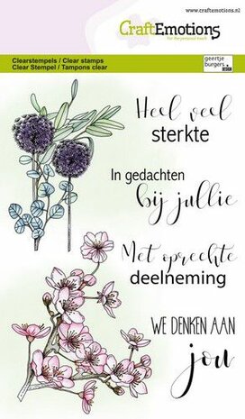 CraftEmotions clearstamps A6 - bloemen condoleance (NL)