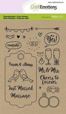 CraftEmotions clearstamps A6 - Wedding (Eng) 