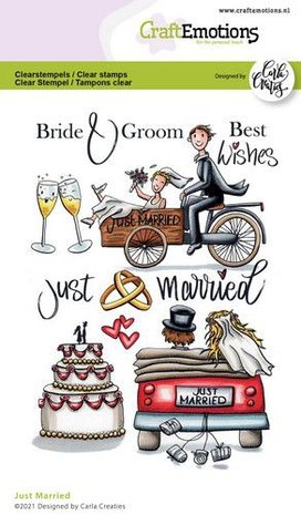 CraftEmotions clearstamps A6 - Just Married (Eng) Carla Creaties