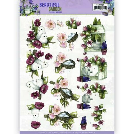 3D Cutting Sheet - Precious Marieke - Beautiful Garden - Pigeon