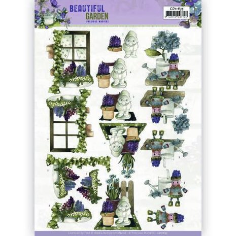 3D Cutting Sheet - Precious Marieke - Beautiful Garden - Garden Gnome