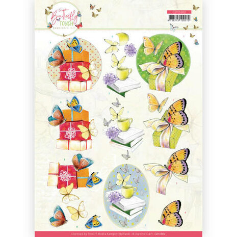 3D Cutting Sheet - Jeanine&#039;s Art - Butterfly Touch - Yellow Butterfly