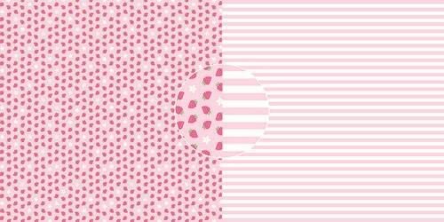 Dini Design Scrappapier 10 vl Aardbeien - strepen 30,5x30,5cm #4018&nbsp;