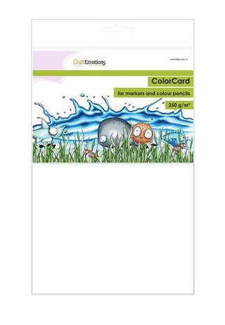 CraftEmotions ColorCard - kleurpapier voor markers wit 12 vl A4 - 250 gr